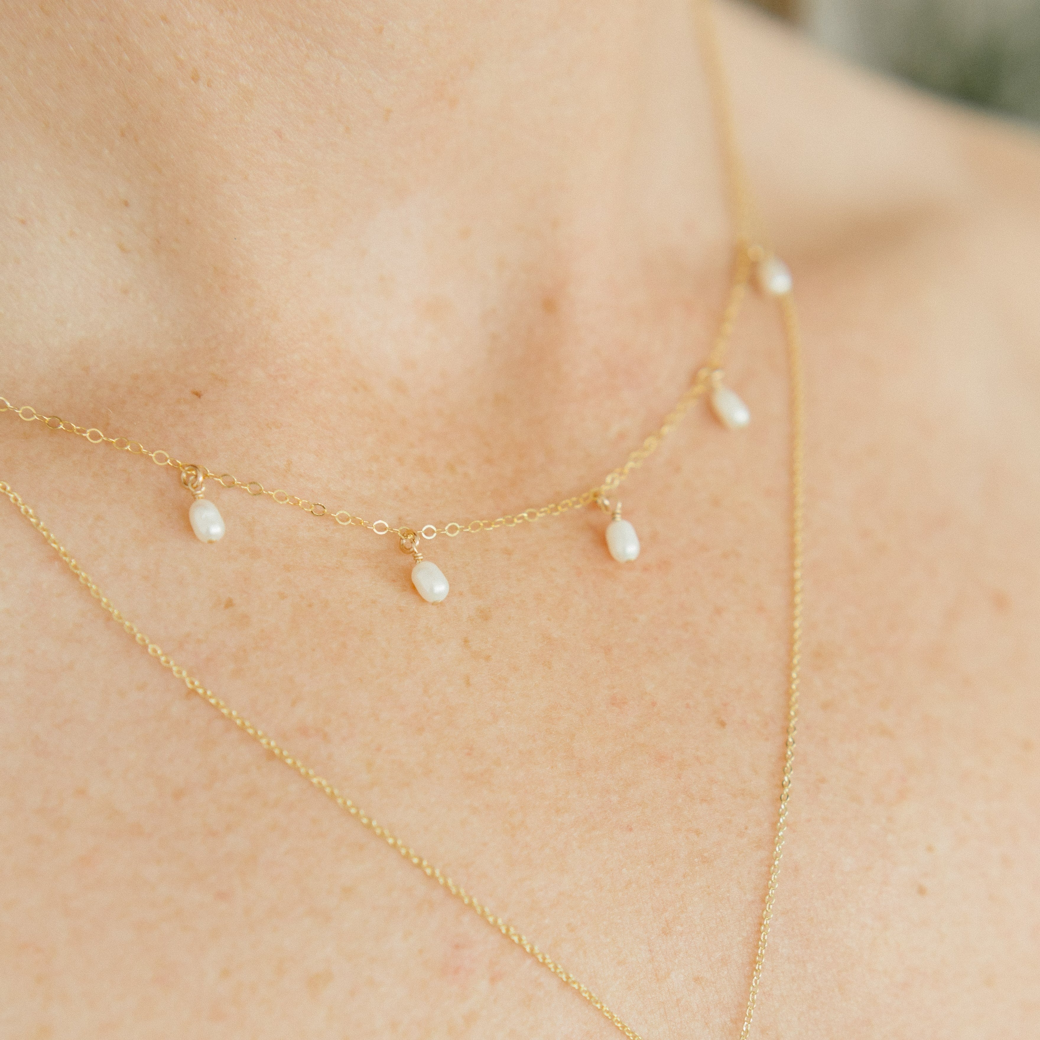 Mini Drop Pearl Necklace