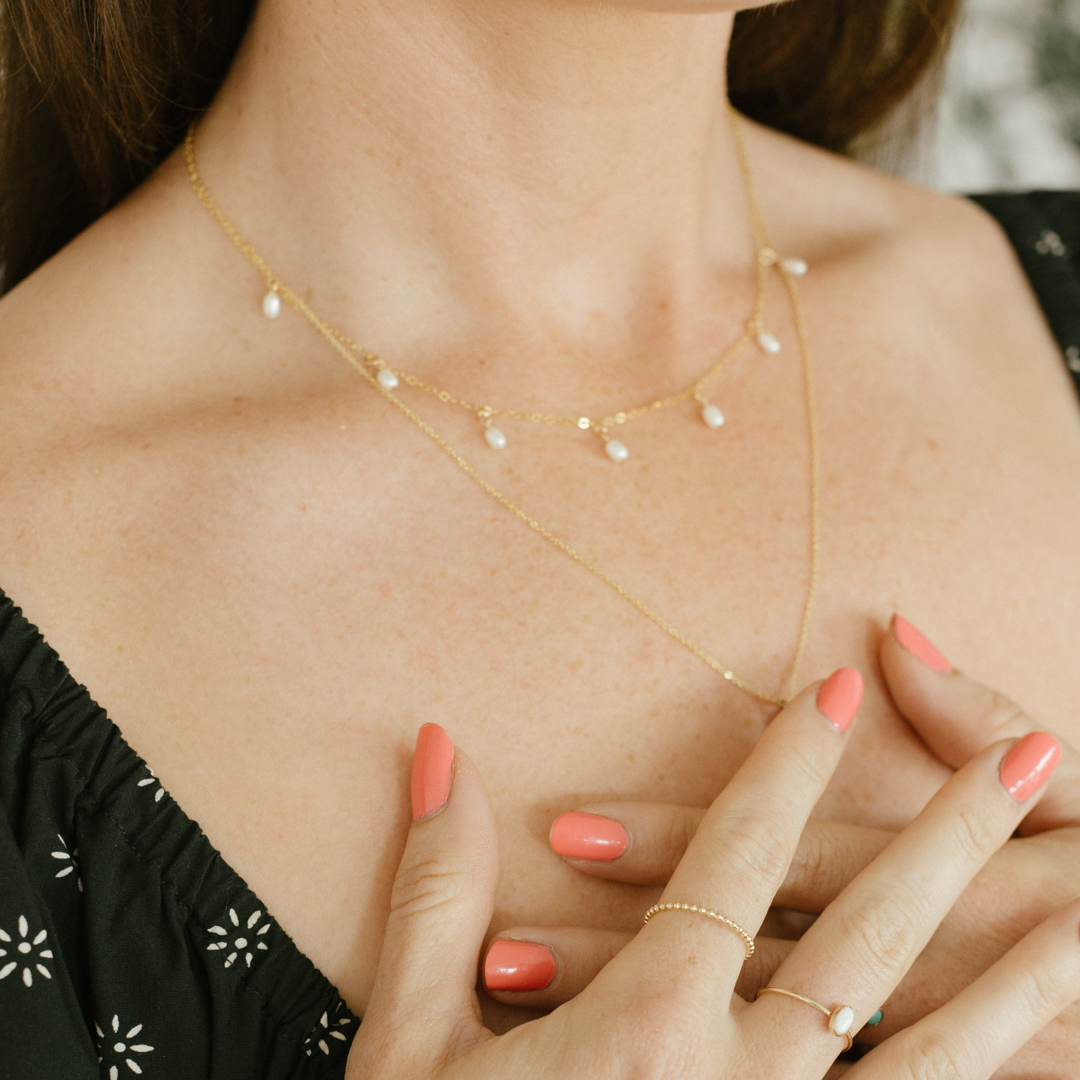 Mini Drop Pearl Necklace