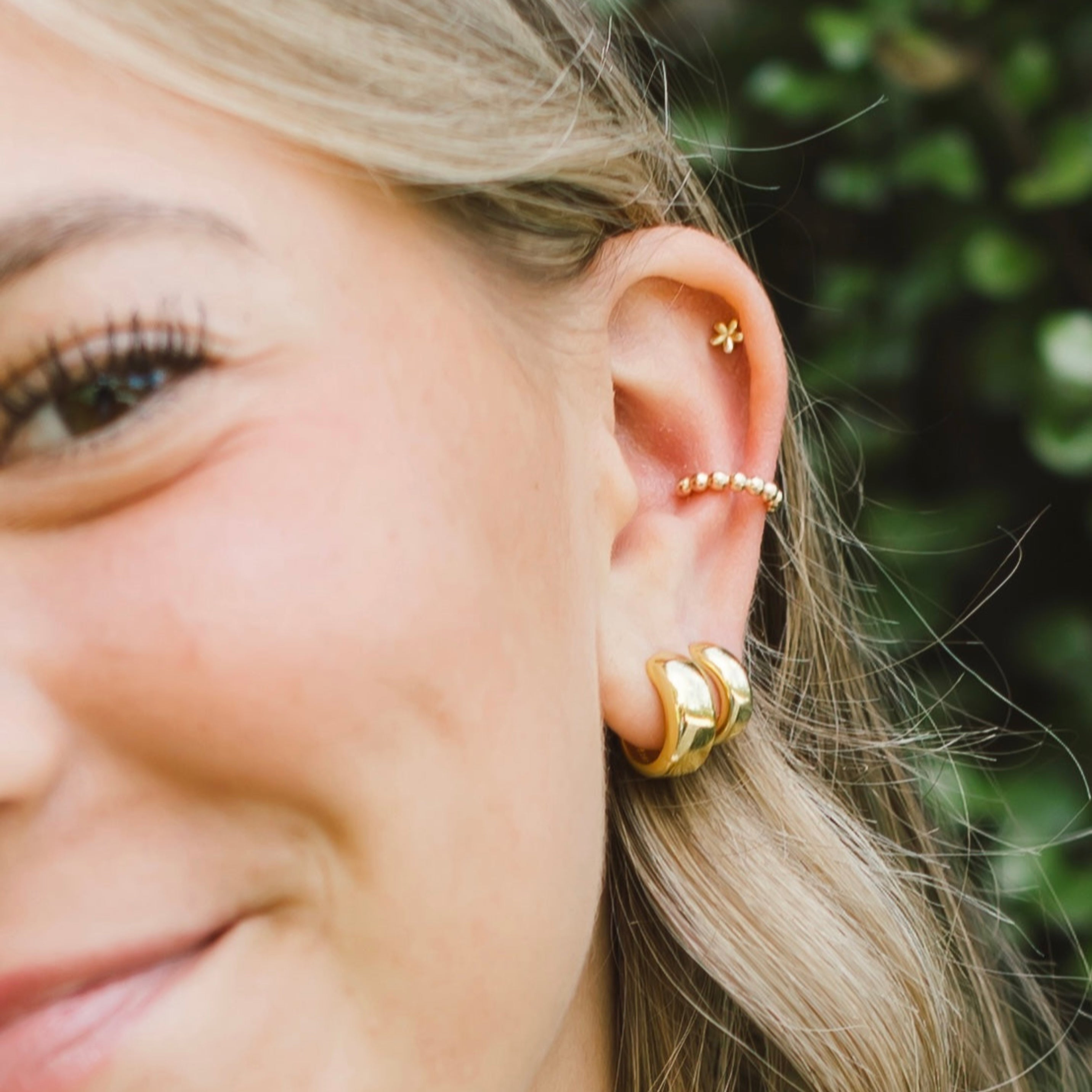Flower Screw Back Earrings