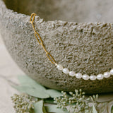 Half Pearl Link Necklace