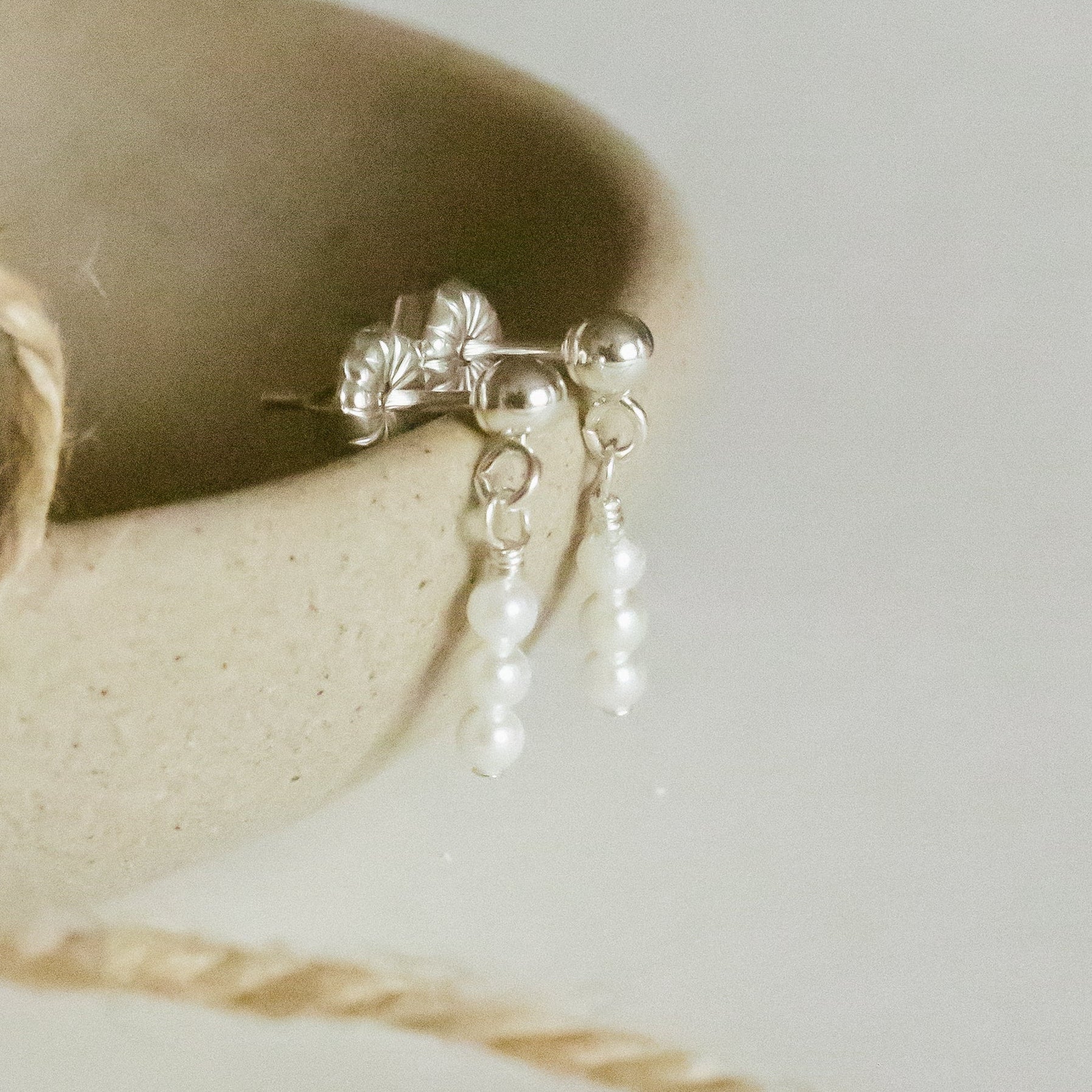 Mistletoe Pearl Studs