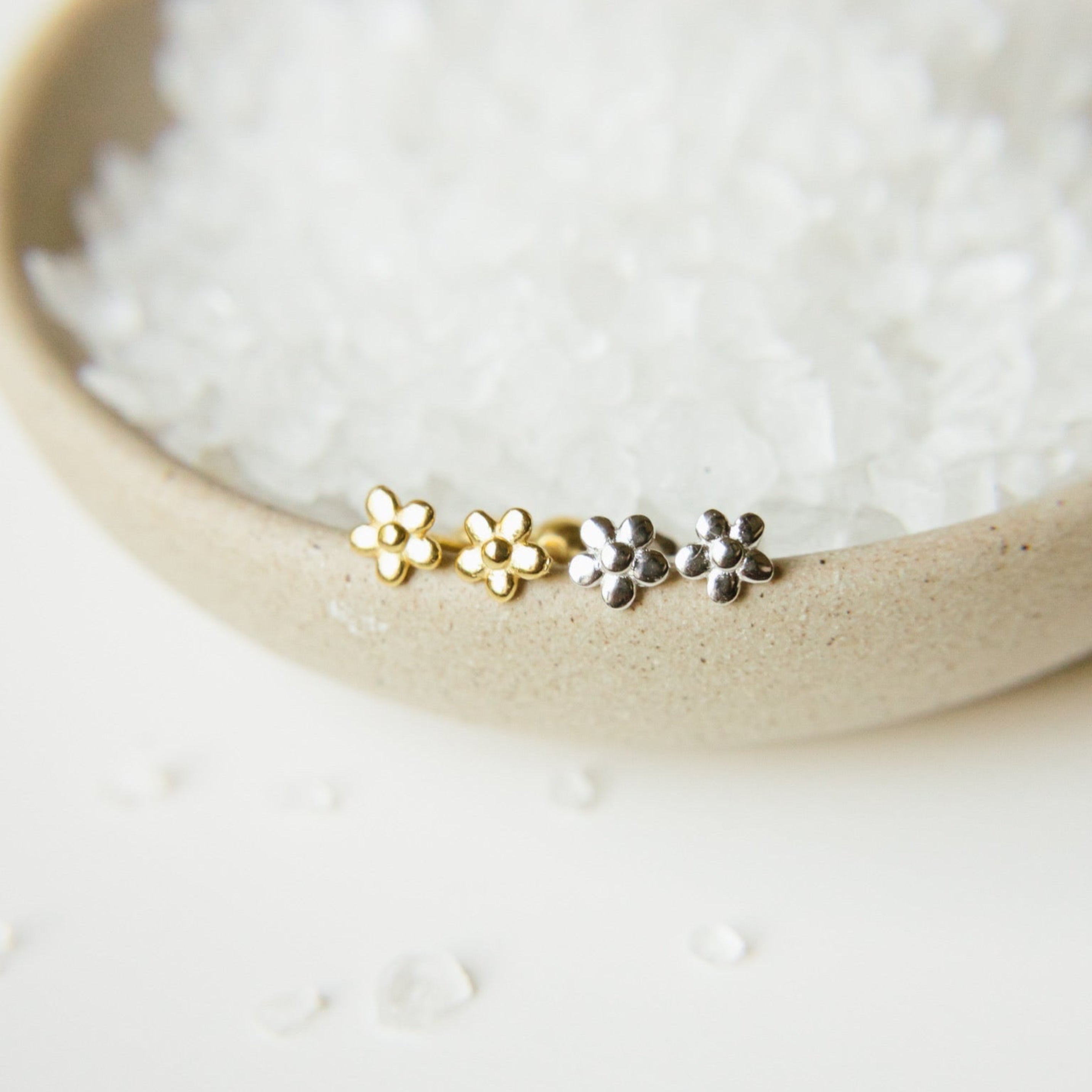 Flower Blossom Screw Back Earrings