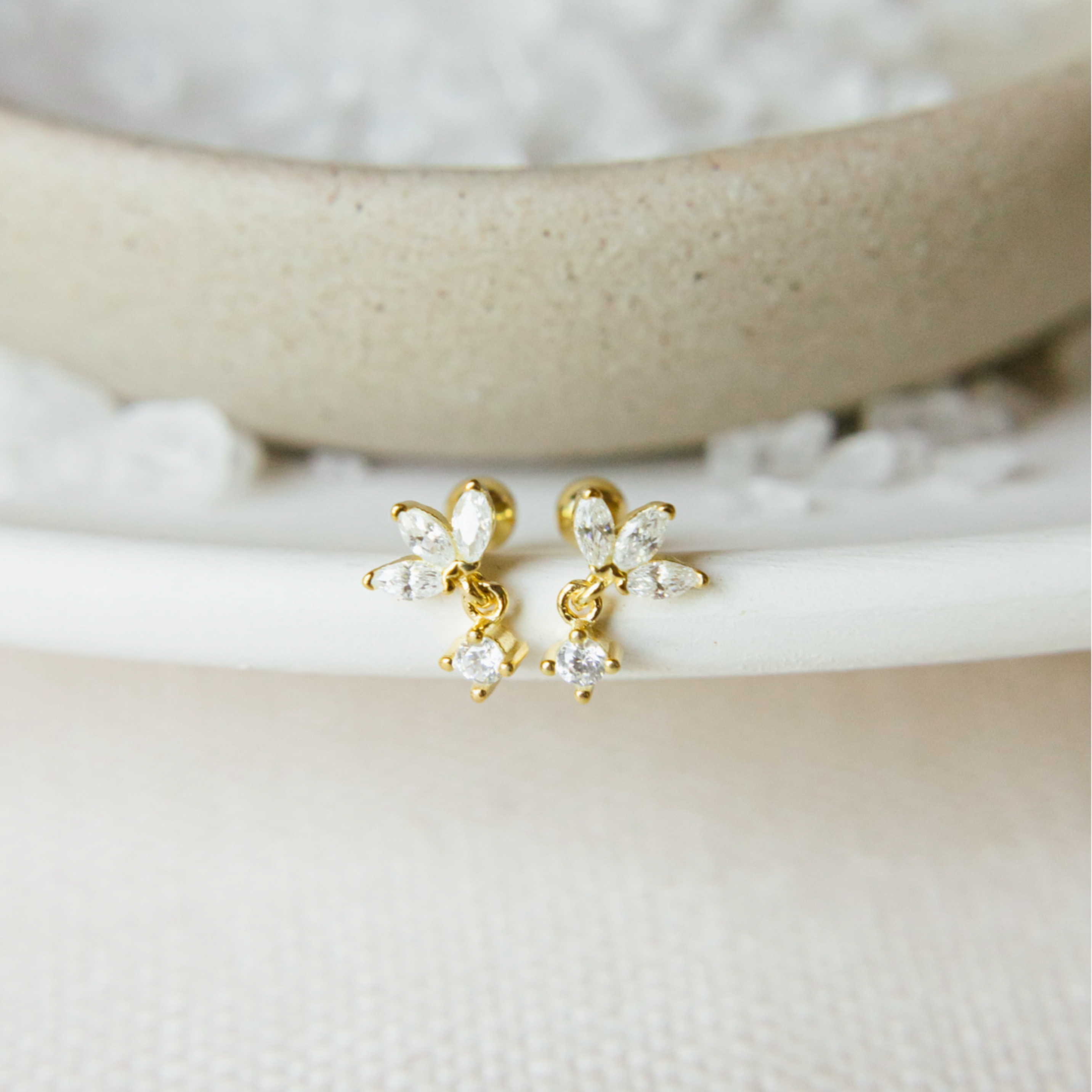 Gemma Dangle Screw Back Earrings