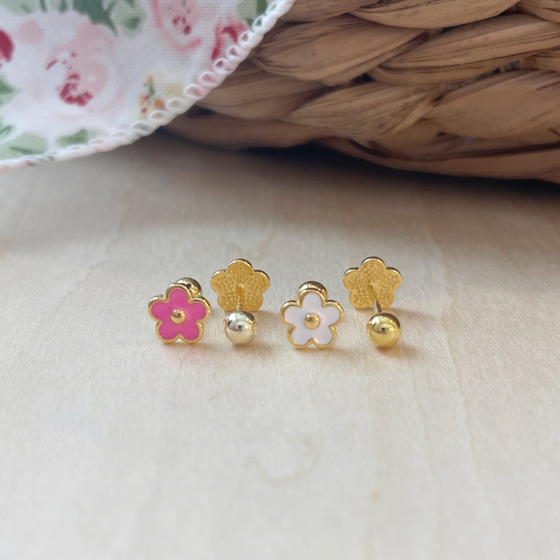 Flower Power Screw Back Earrings