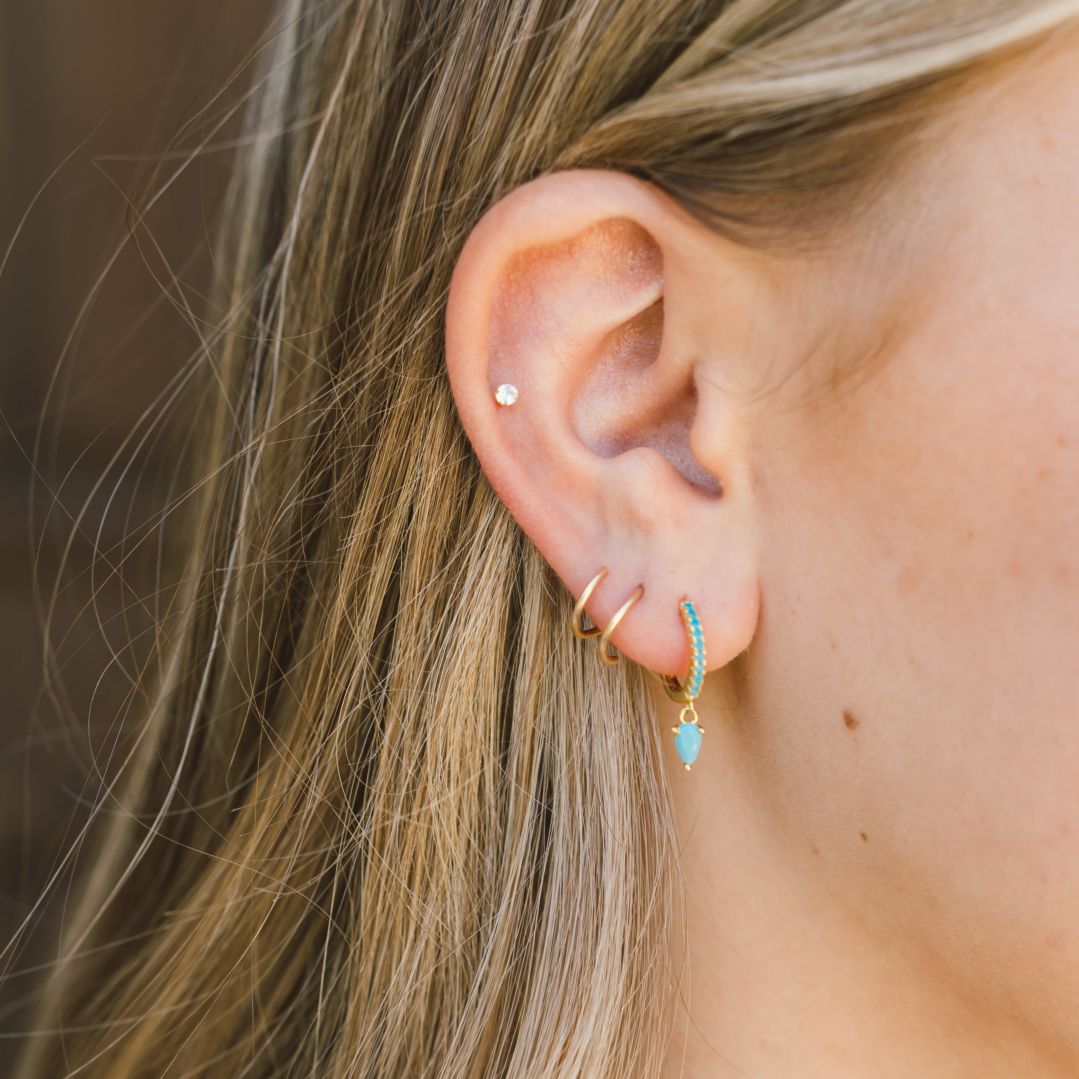 Turquoise Hoops