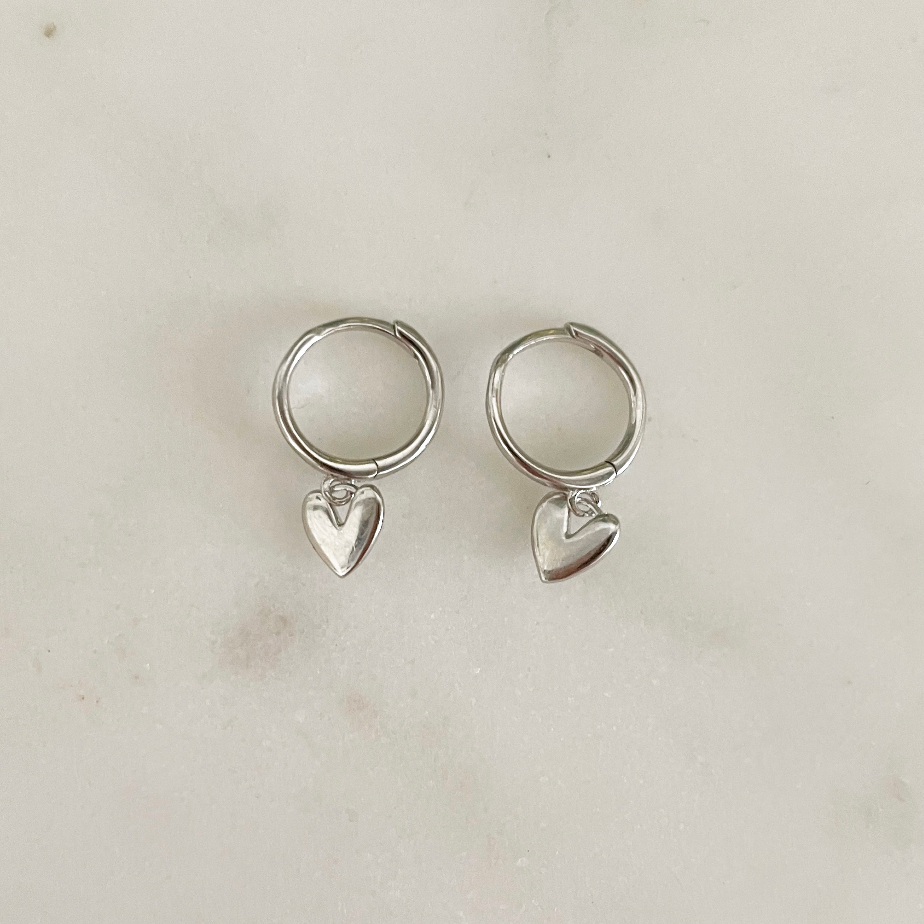 Heart Dangle Hoop Earrings
