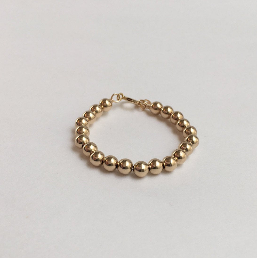 Custom Beaded Baby Bracelet – Gold Filled, Sterling Silver, or Rose Gold