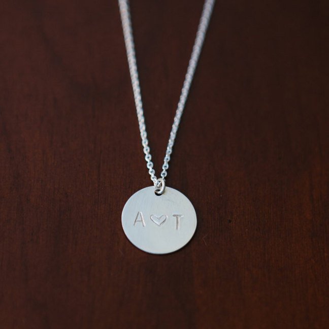 Personalized 13mm Circle Necklace – Custom Stamped Charm