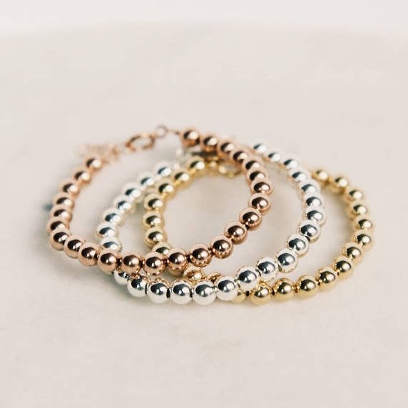 Custom Beaded Baby Bracelet – Gold Filled, Sterling Silver, or Rose Gold