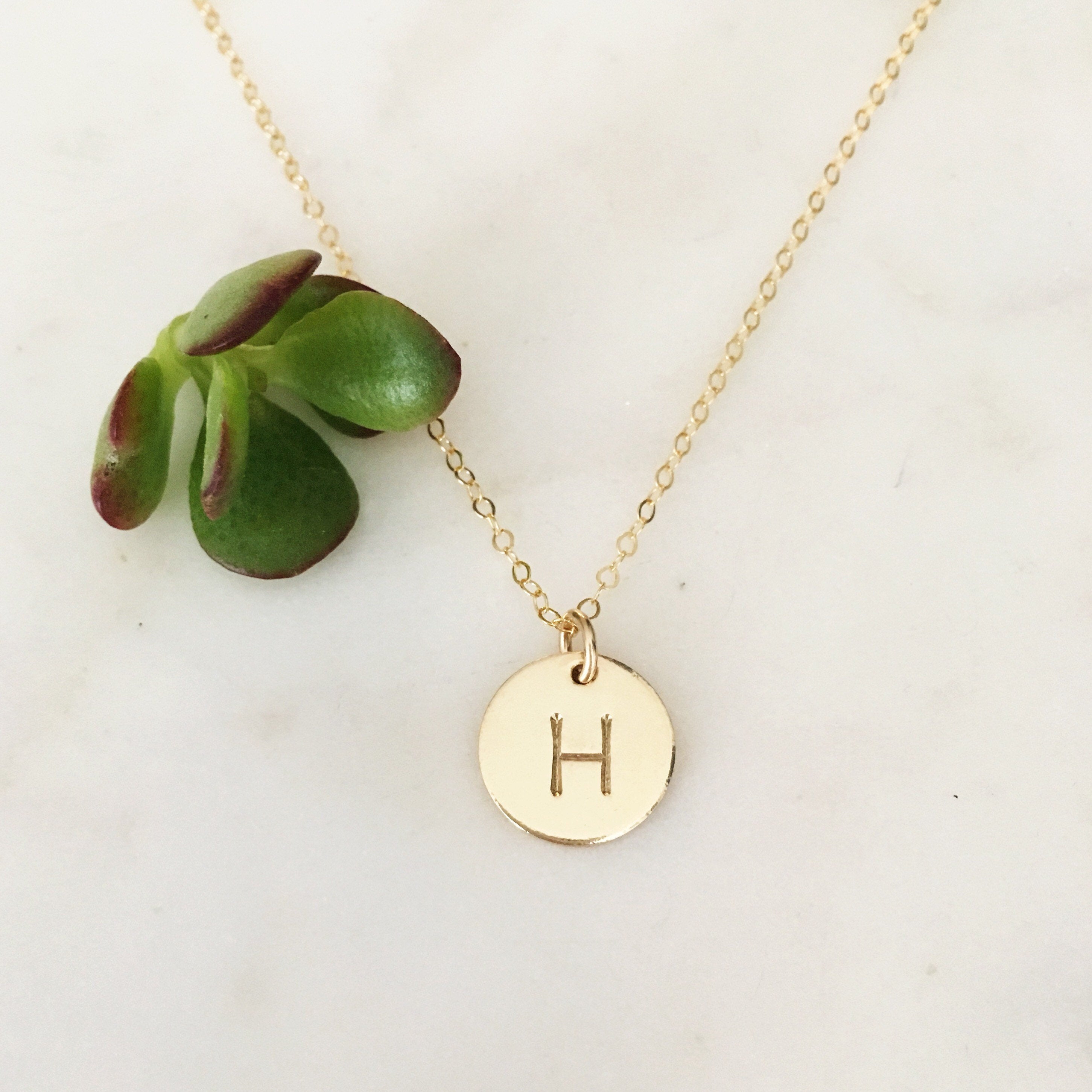 Personalized 13mm Circle Necklace – Custom Stamped Charm
