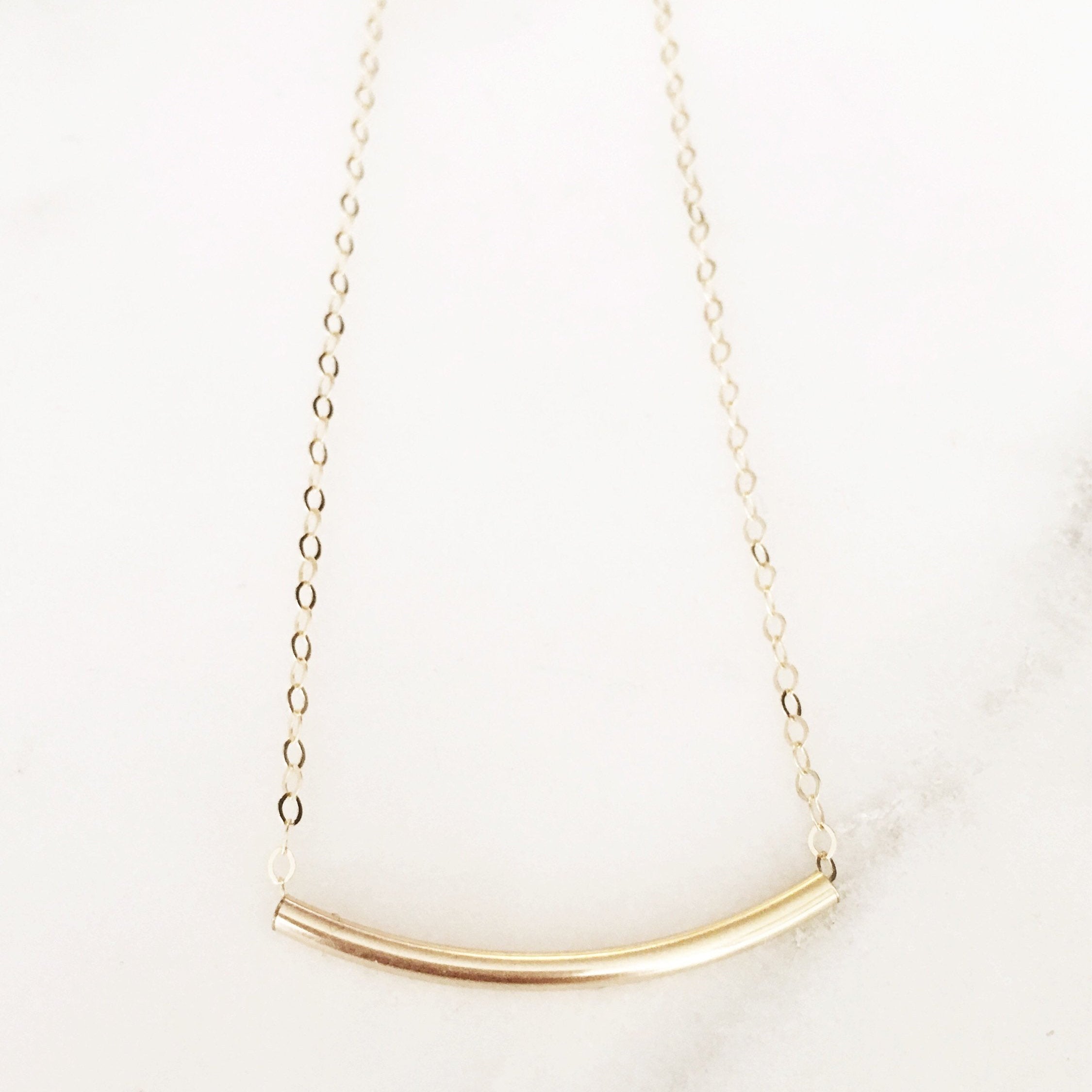 Trendy Tube Necklace/ Great for Layering