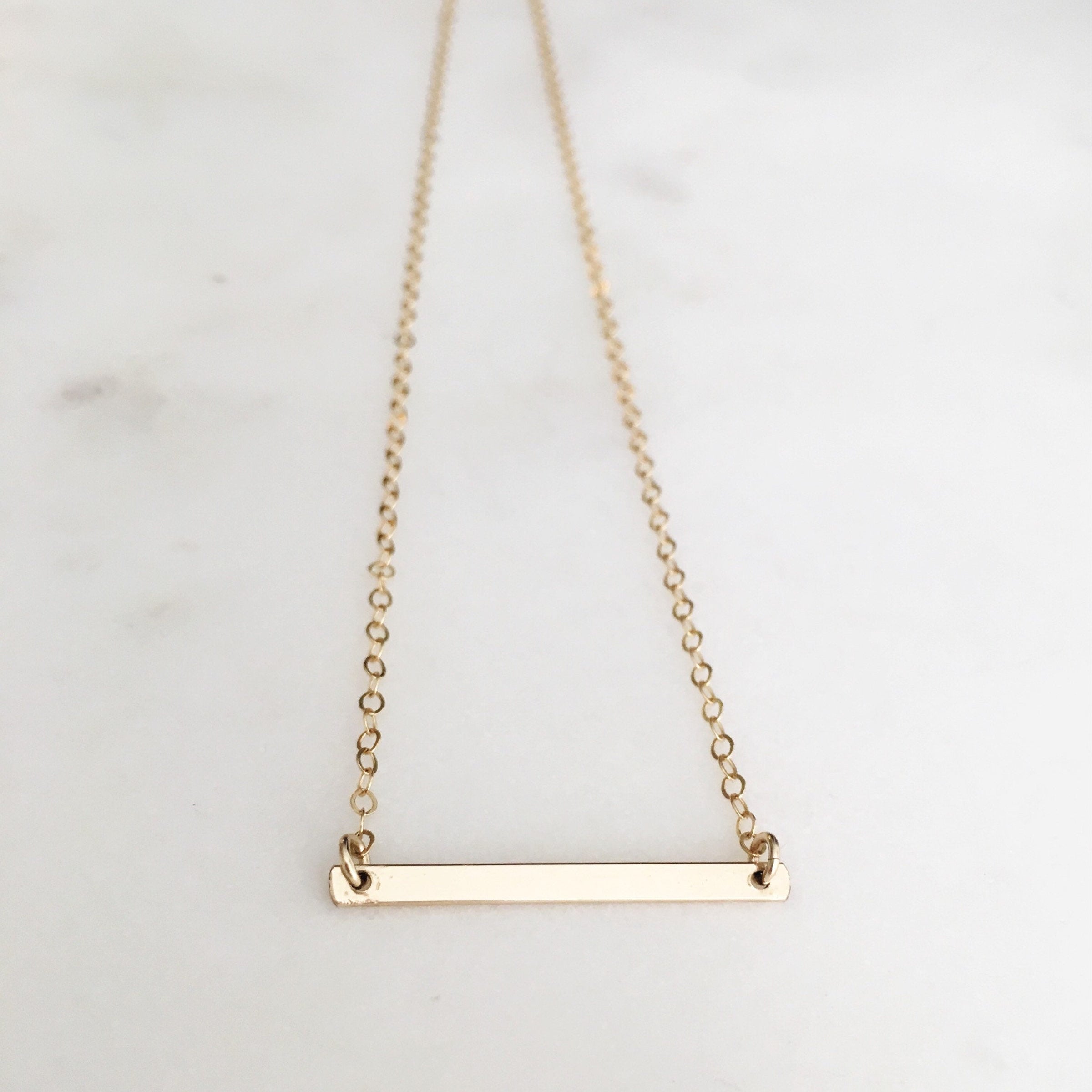 1" Skinny Horizontal Bar Necklace