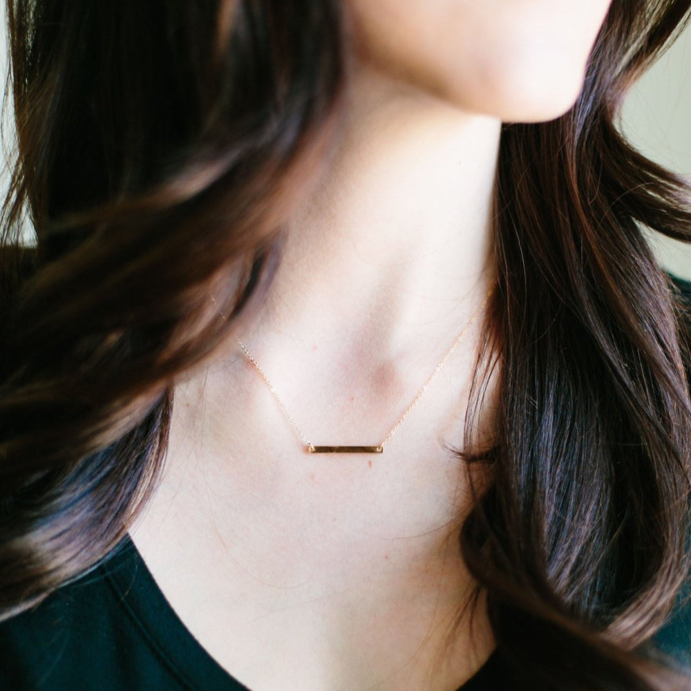 1" Skinny Horizontal Bar Necklace
