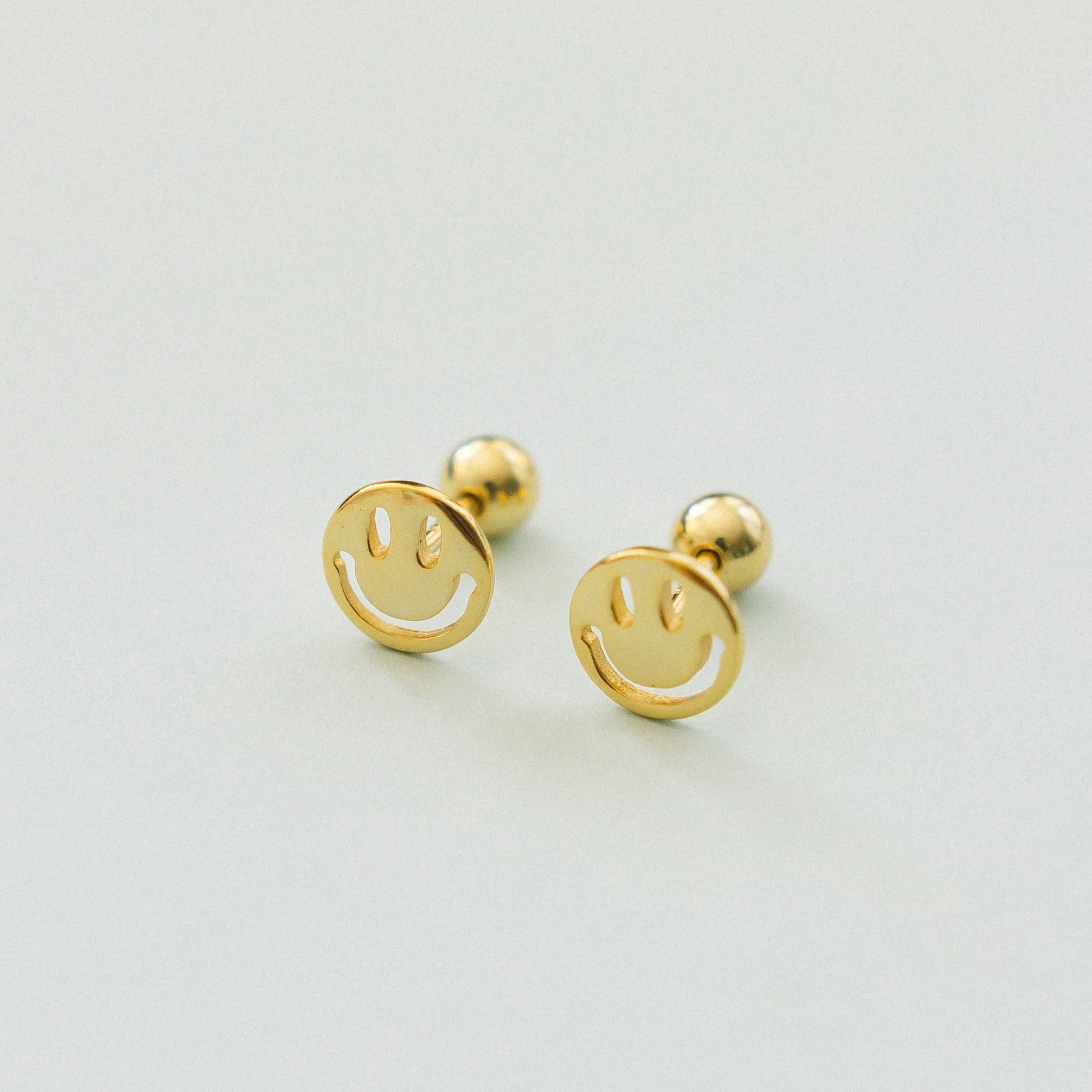 Smiley Face Screw Back Earrings