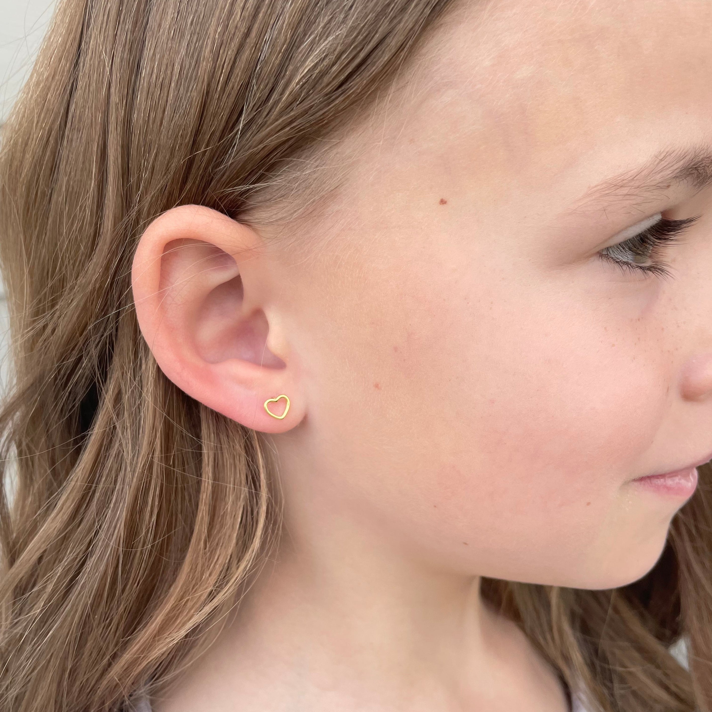 Hollow Heart Screw Back Earrings