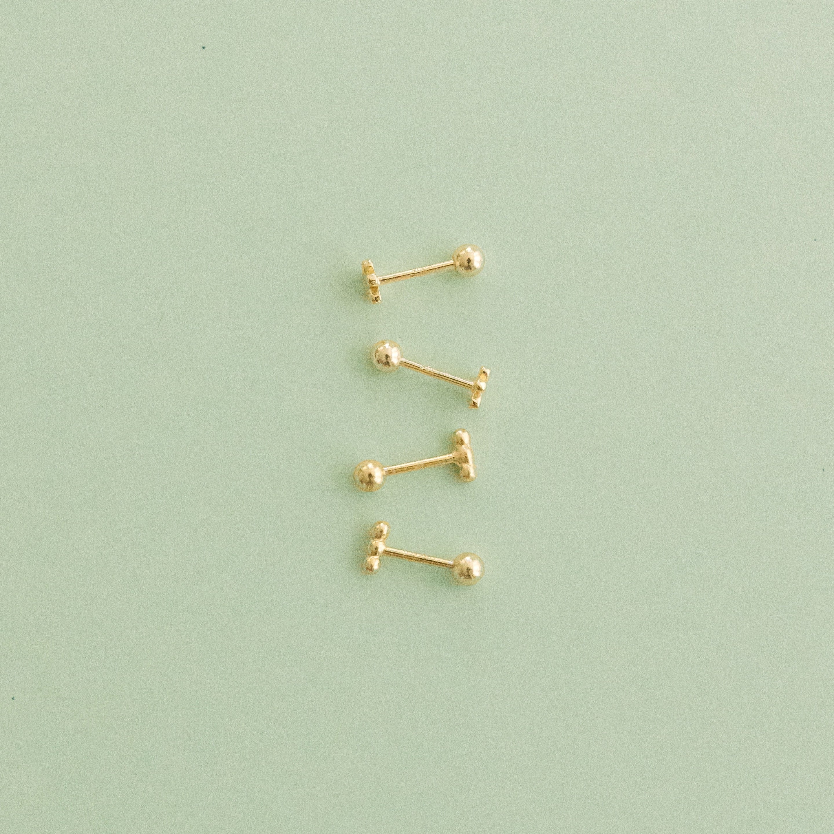 Dotted Bar Screw Back Earrings