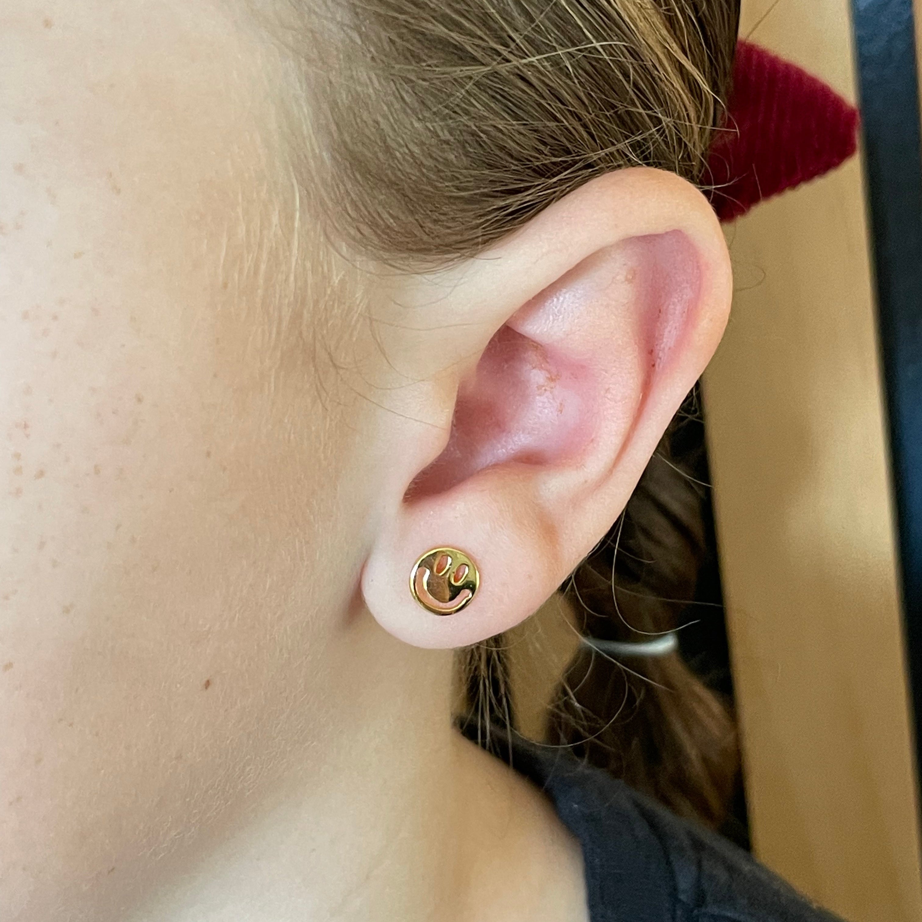 Smiley Face Screw Back Earrings