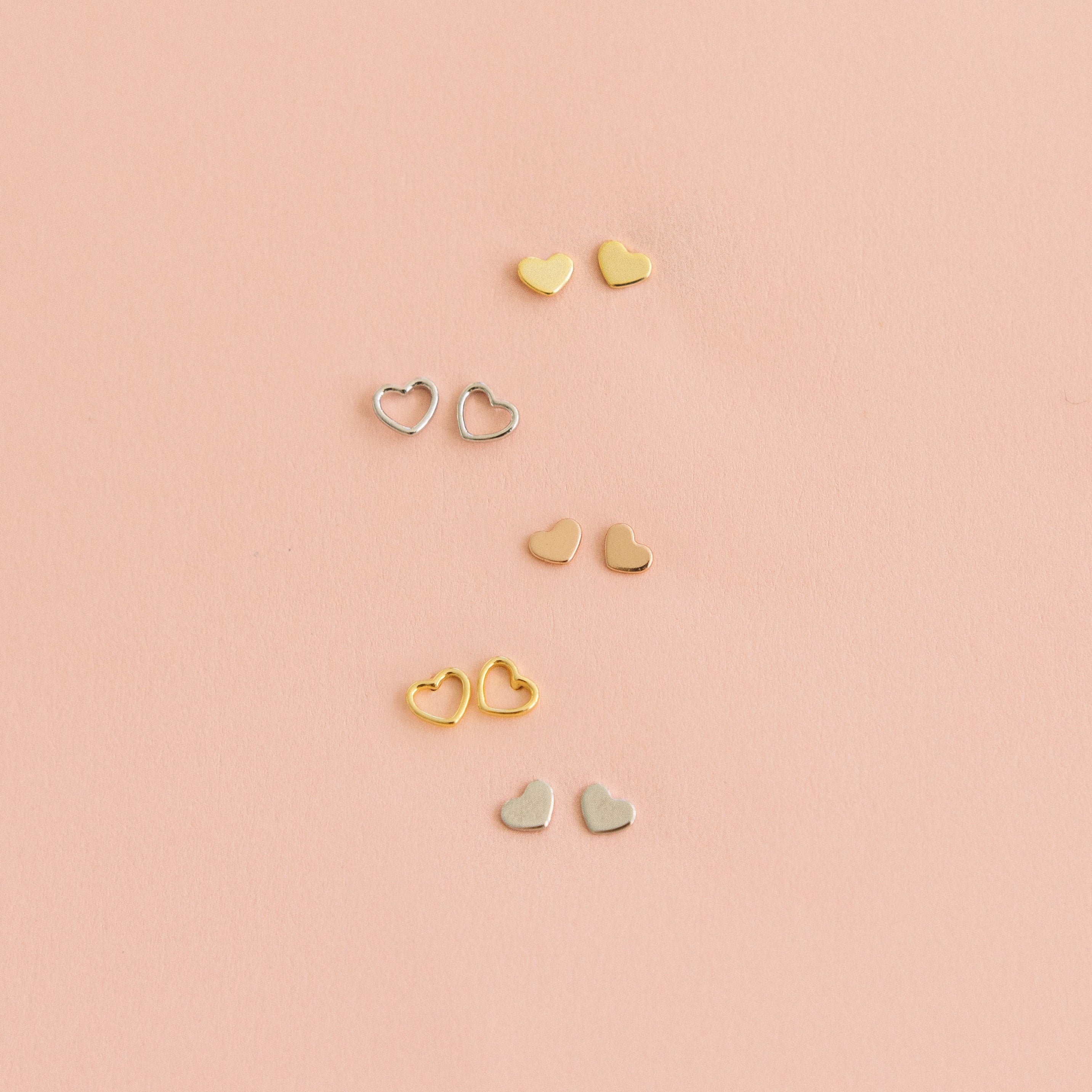 Hollow Heart Screw Back Earrings