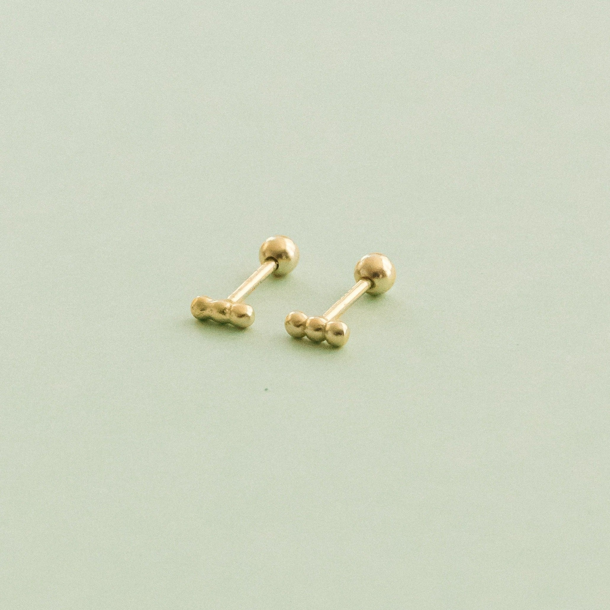Dotted Bar Screw Back Earrings