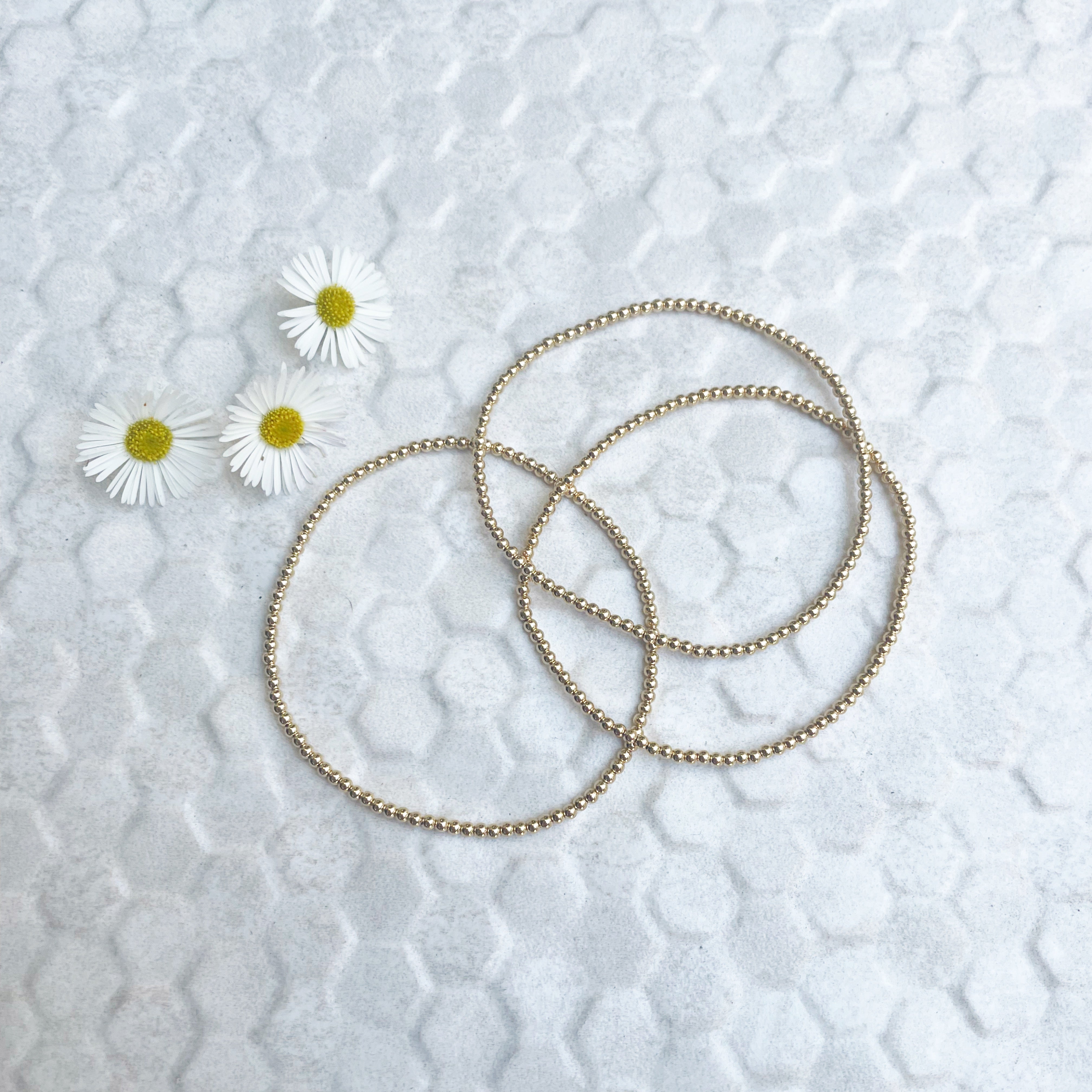 Gold Stretchy Beaded Bracelet