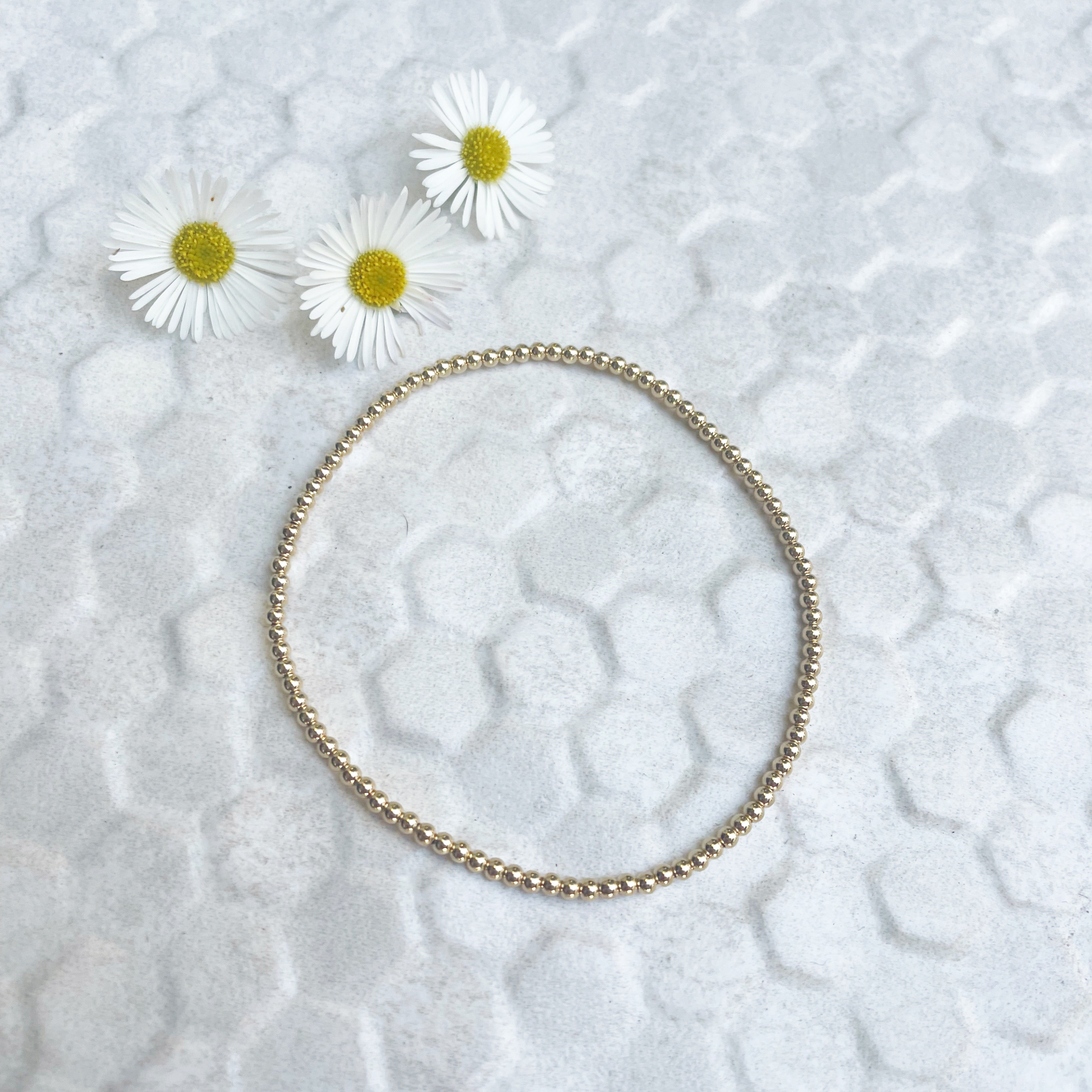 Gold Stretchy Beaded Bracelet