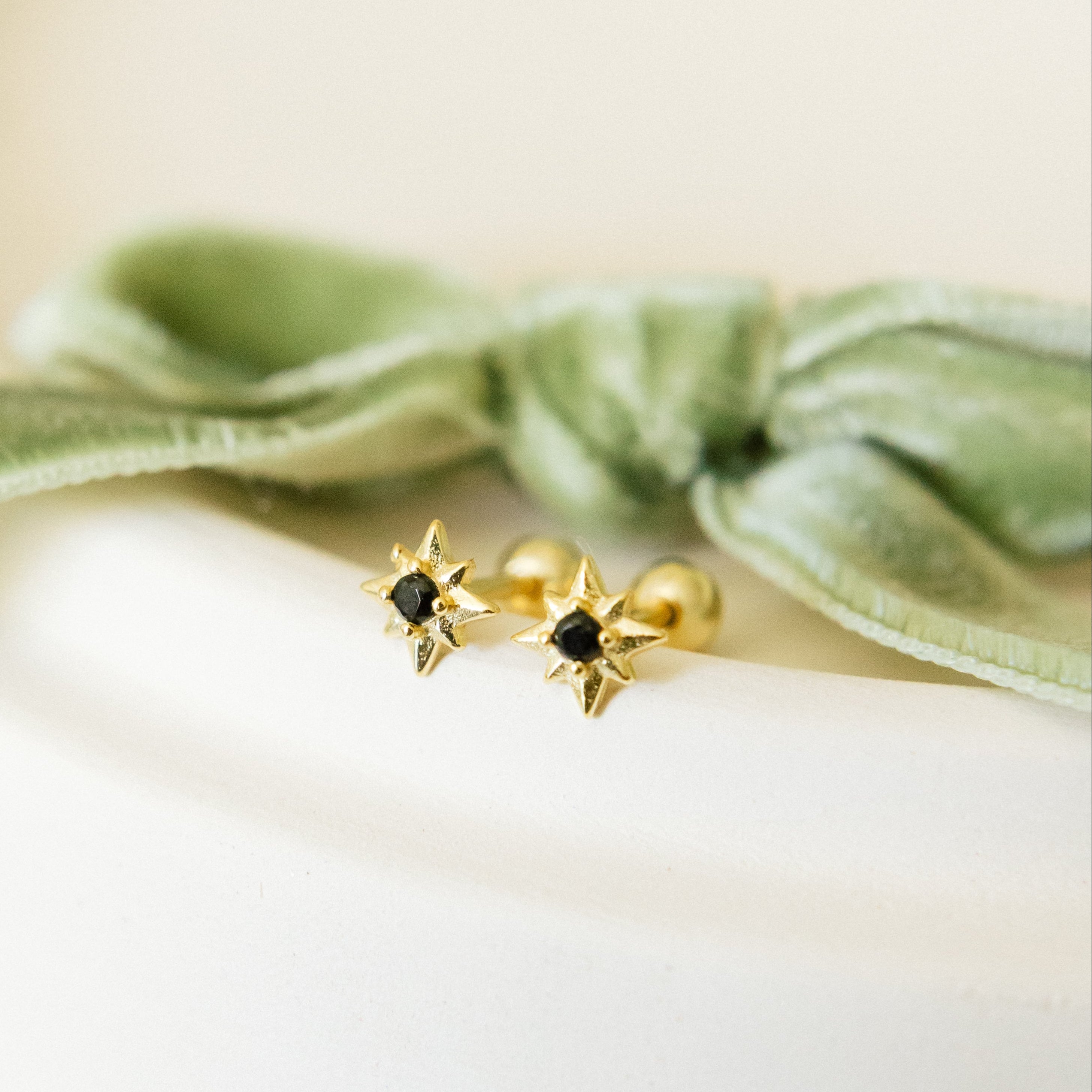 Charcoal Screw-Back Earrings