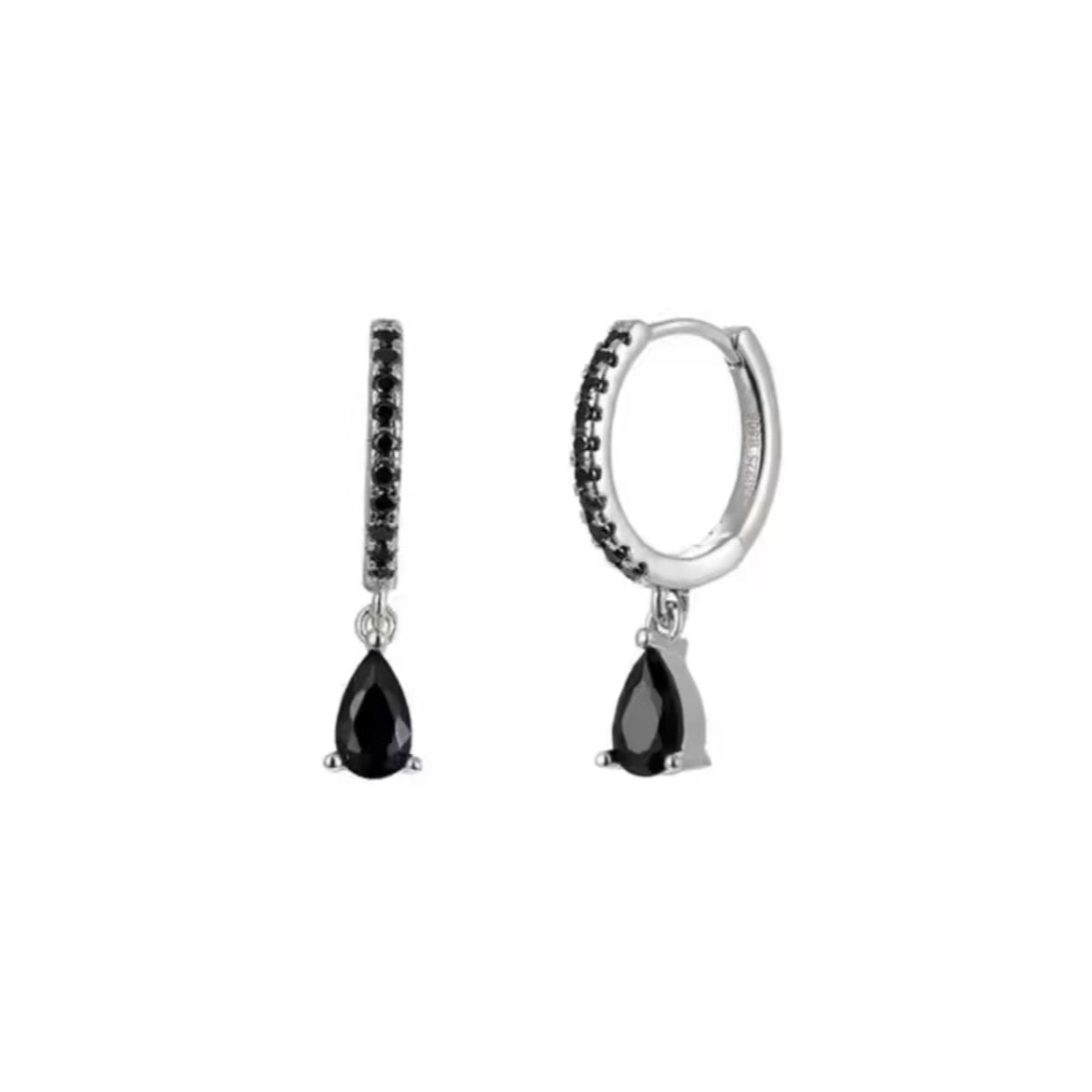 Black Out Drop Hoops