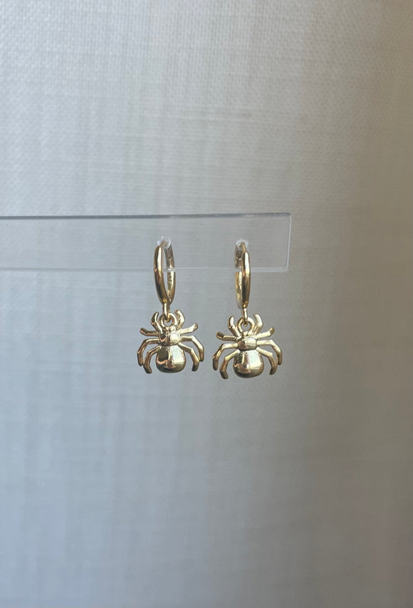 Gold Spider Hoops