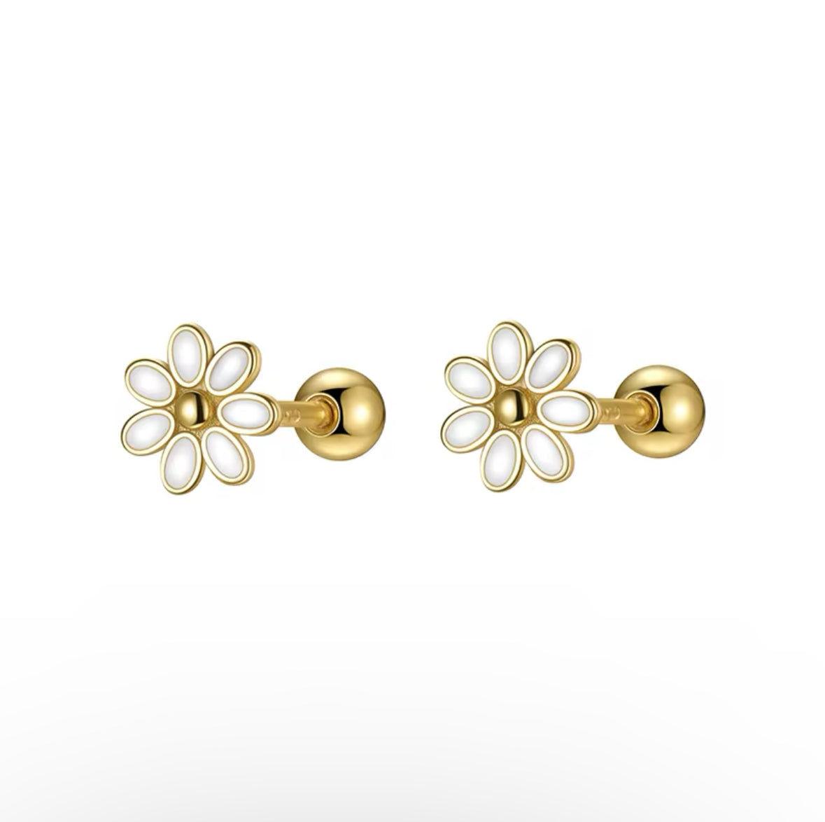 Daisy Screw Back Earrings