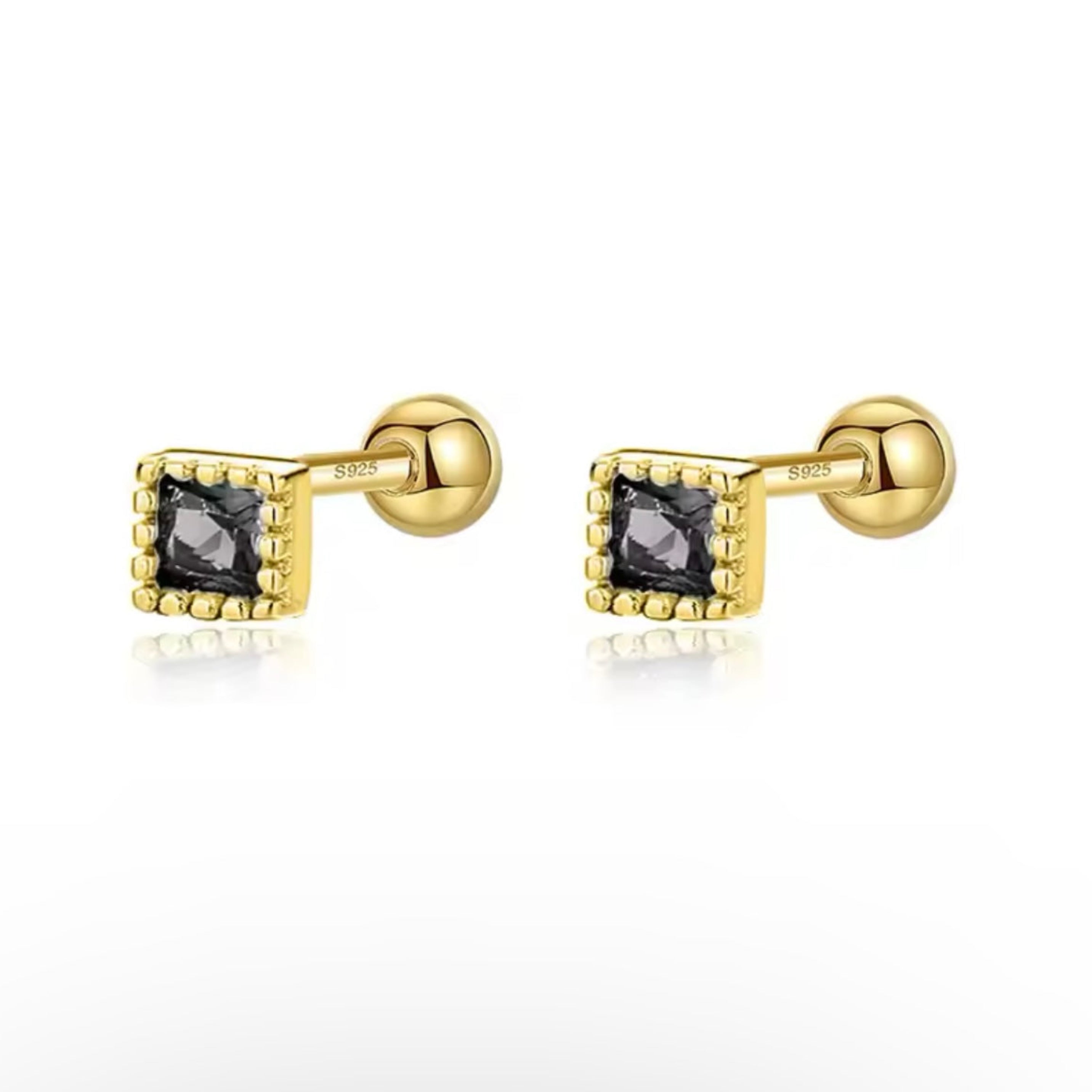 Black Out Screw-back Earrings