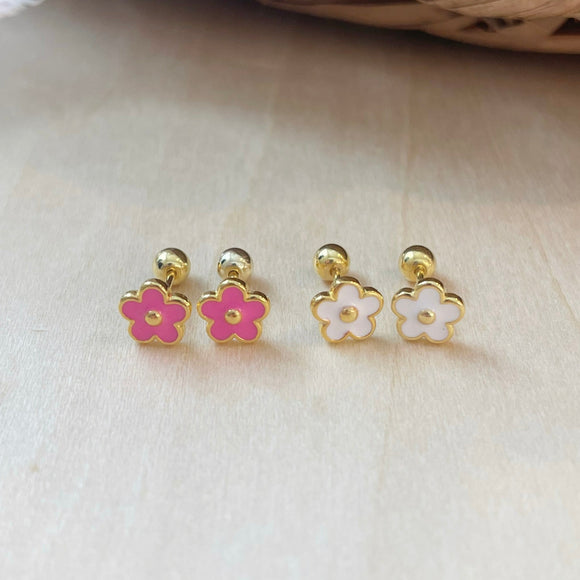 Flower Power Screw Back Earrings