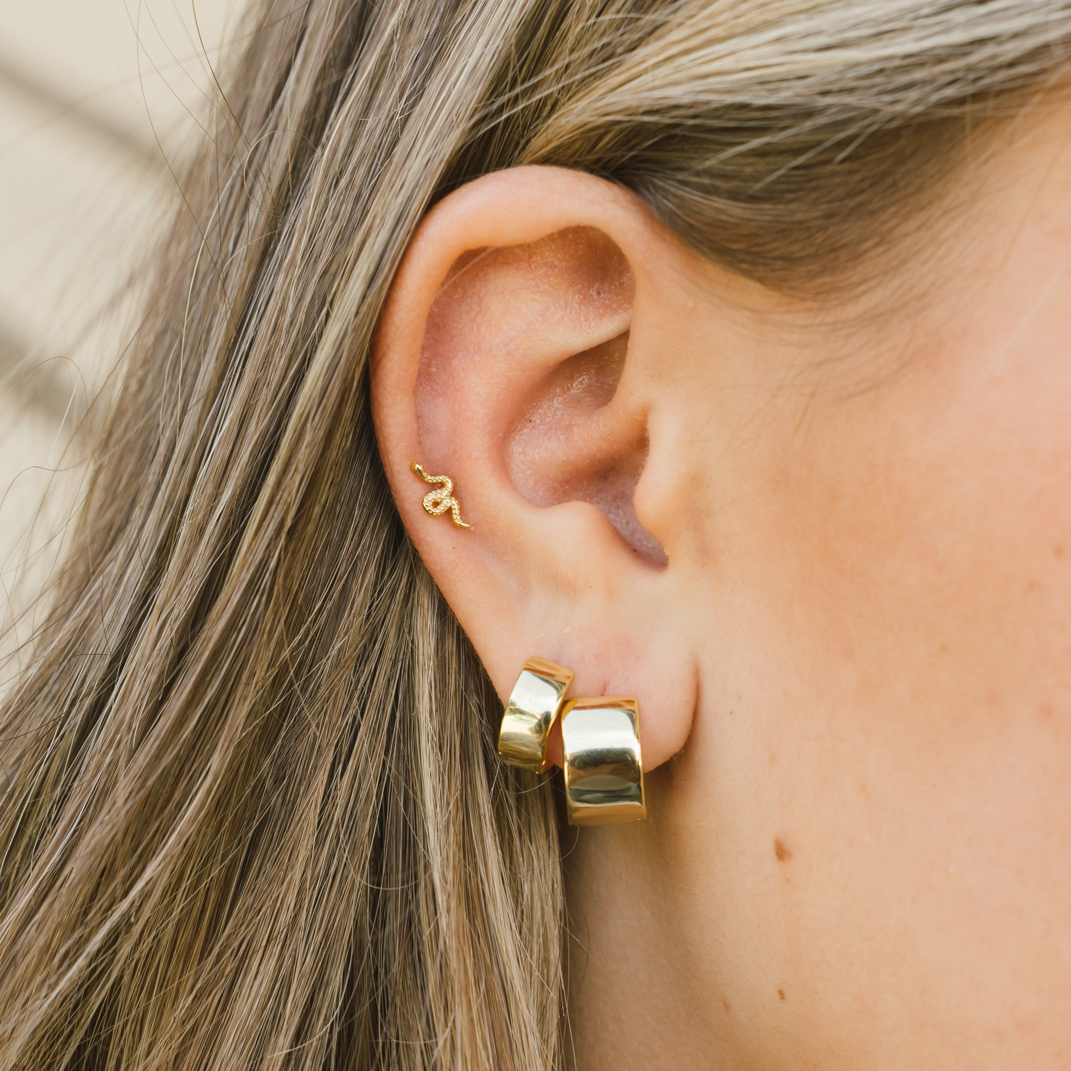 Snake Screw Back Earrings
