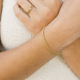 Gold Stretchy Beaded Bracelet
