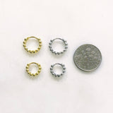 Mini dotted huggie hoops