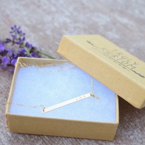 Skinny Horizontal Bar Necklace // 1.5" long //