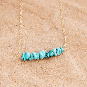 Turquoise Beaded Bar Necklace