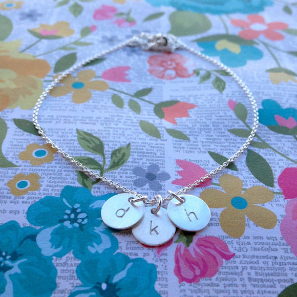 Mother Charm Necklace// 9mm circle charms