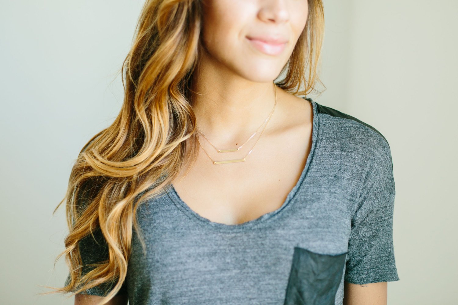 1" Skinny Horizontal Bar Necklace