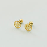 Smiley Face Screw Back Earrings