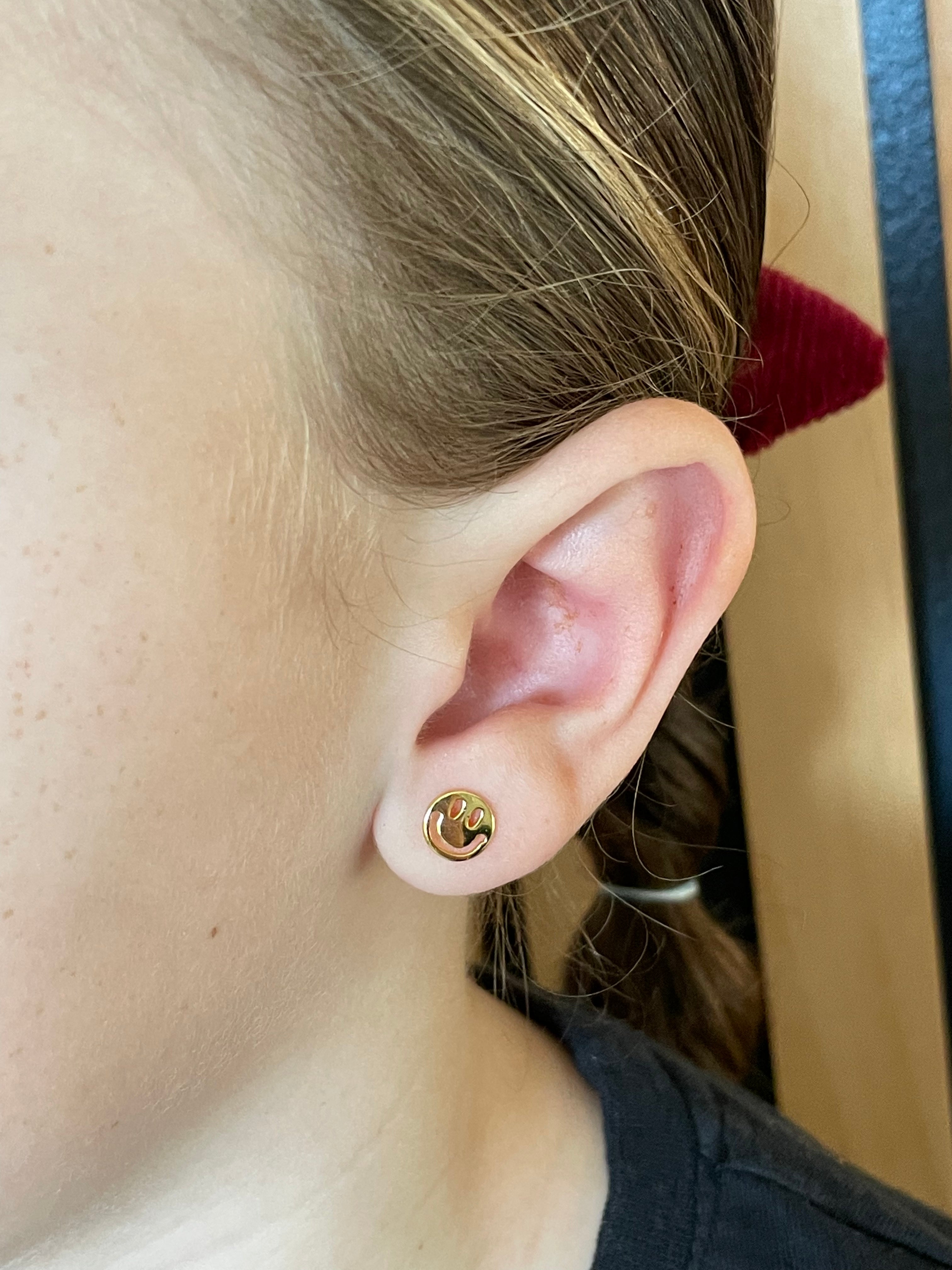 Smiley Face Screw Back Earrings