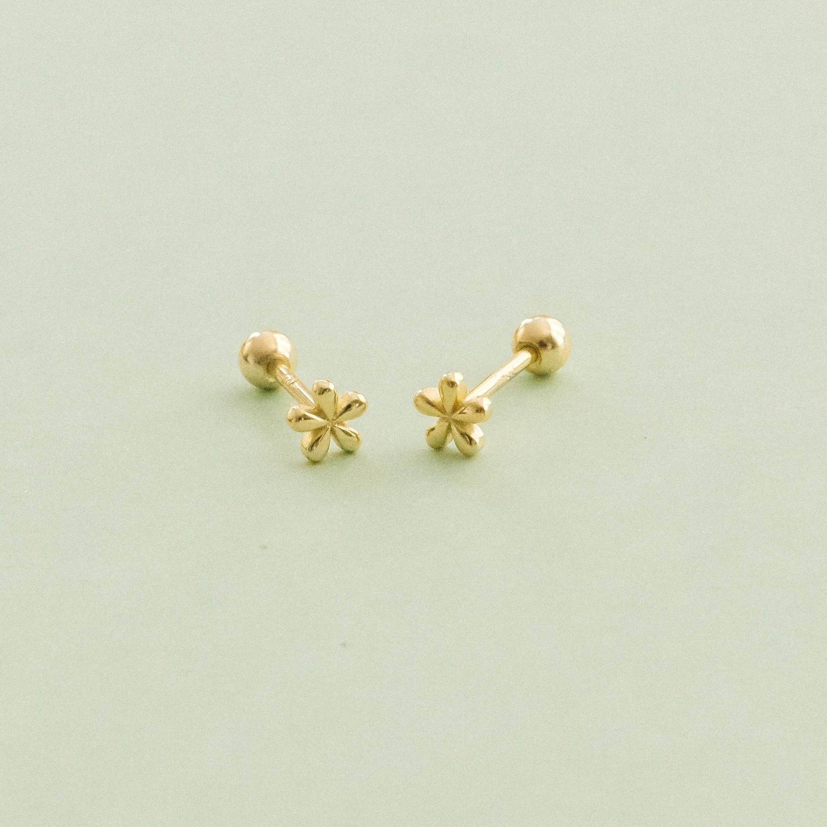 Flower Screw Back Earrings