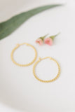 Large Gold Beaded Hoops