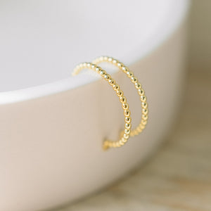 Large Gold Beaded Hoops