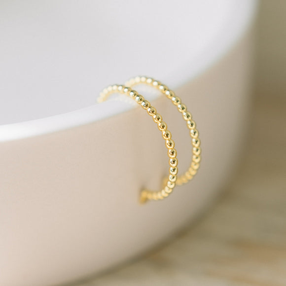 Large Gold Beaded Hoops