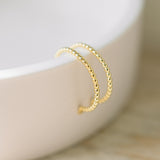 Large Gold Beaded Hoops