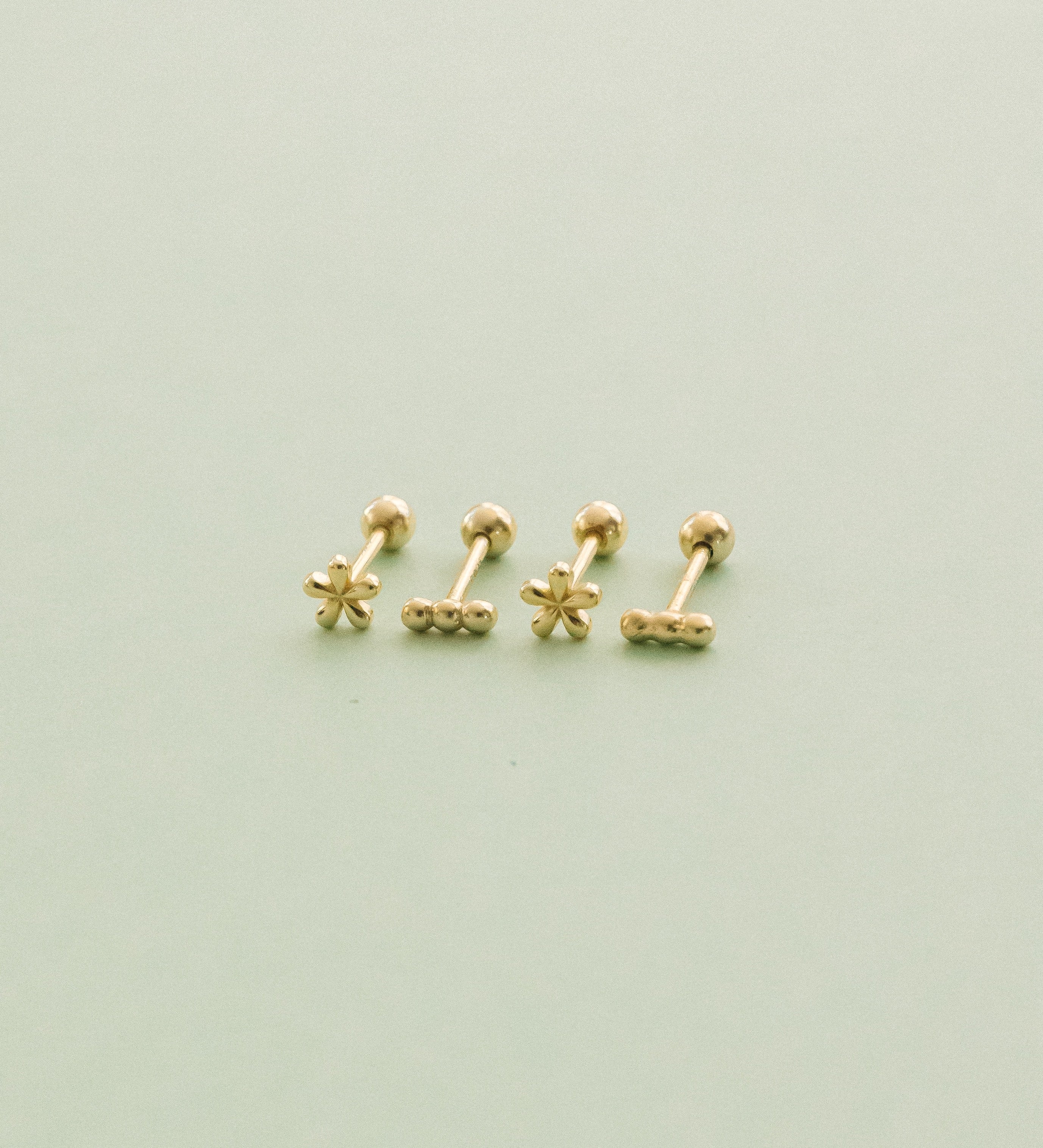 Dotted Bar Screw Back Earrings