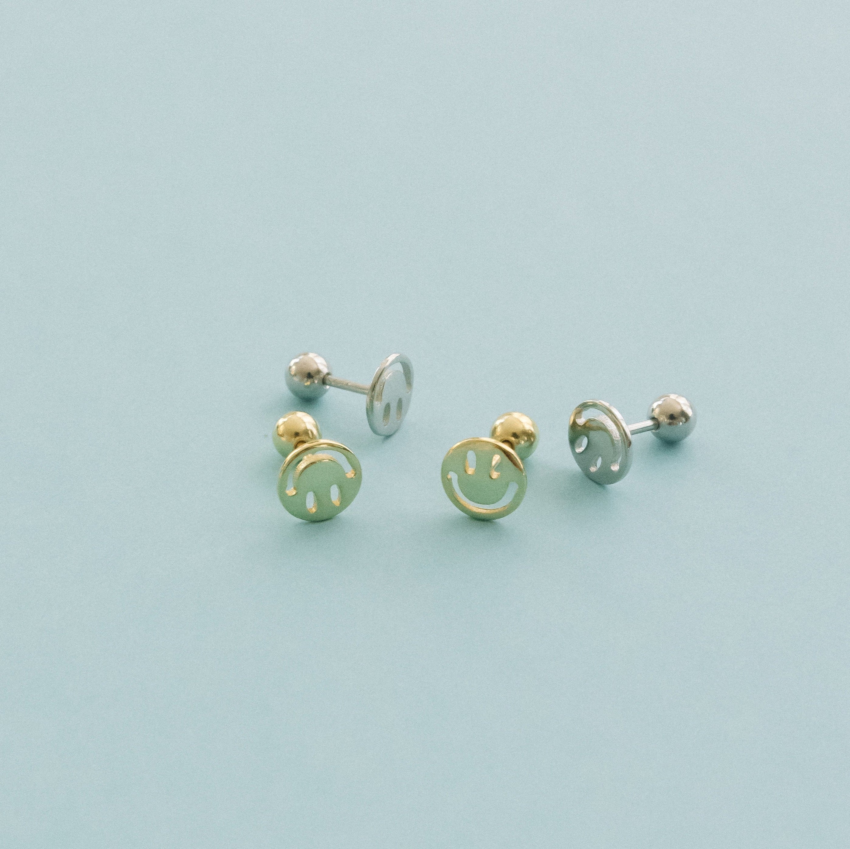 Smiley Face Screw Back Earrings