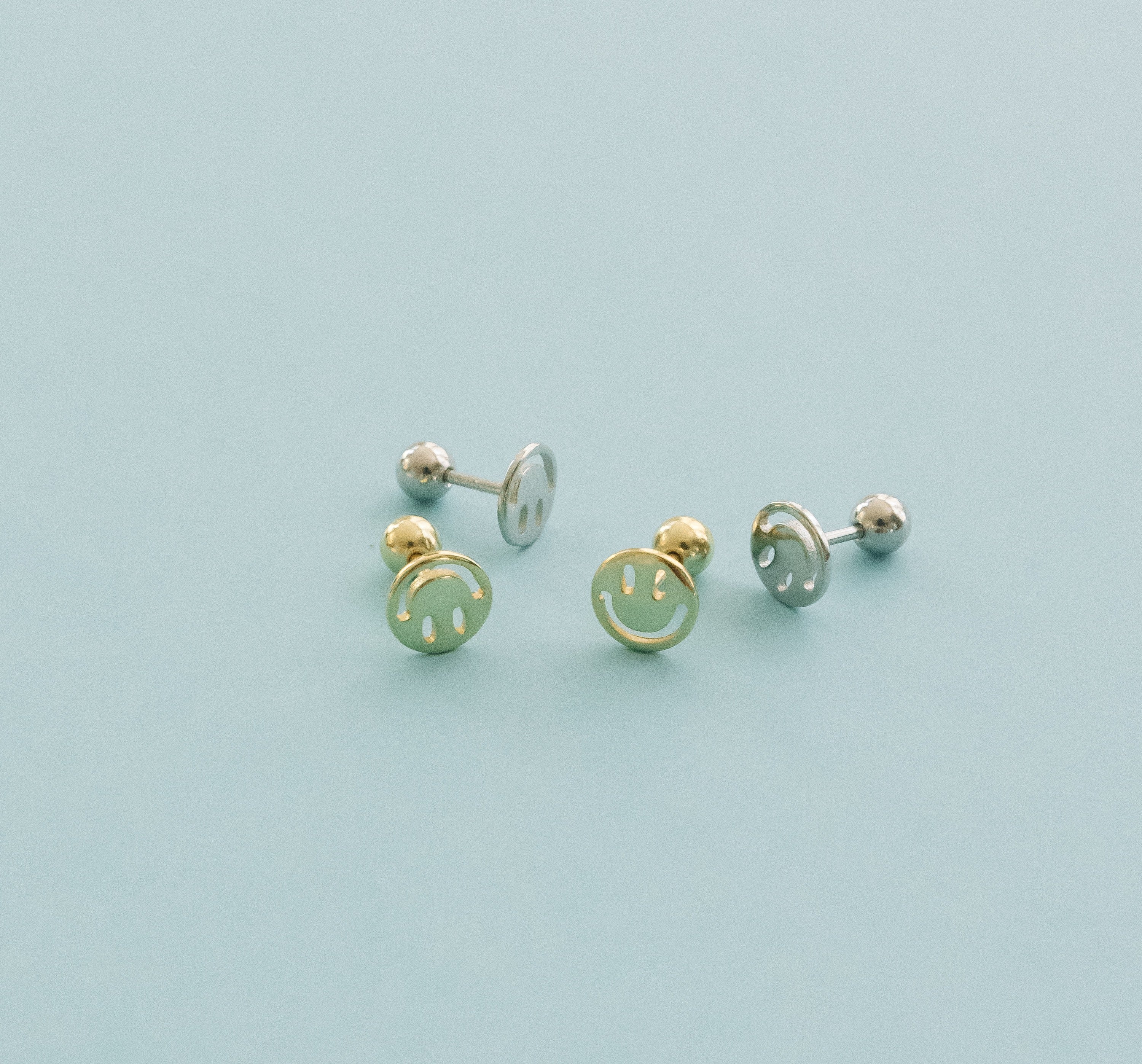 Smiley Face Screw Back Earrings